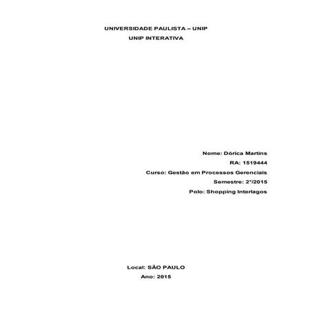 PIM III PROCESSOS GERENCIAIS