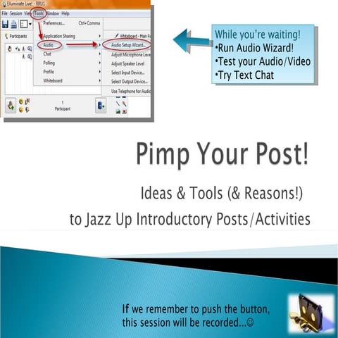Pimp Your Post - Tips and Tricks for Jazzing up Intro Posts in Online courses