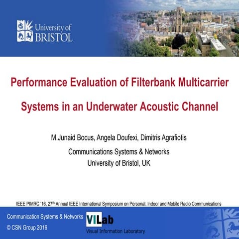 Perfomance Evaluation of FBMC for an Underwater Acoustic Channel