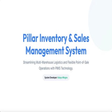 Pillar Inventory & Sales Management System (PIMS) Project Overview | PDF