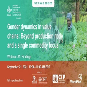 Gender dynamics in value chains: Beyond production node and a single commodity focus