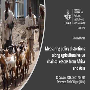 Measuring policy distortions along agricultural value chains: Lessons from Af...