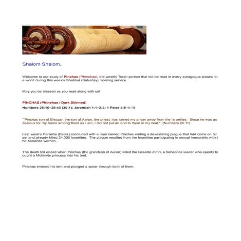 Pinchas (phinehas / dark skinned)