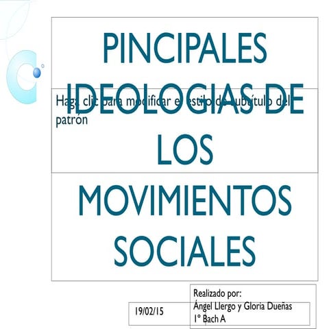Pincipales ideologias de los movimientos sociales