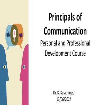 Pincipals in Communication Of Professional and Personal Development | PDF
