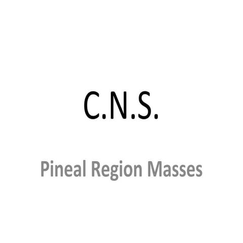 Diagnostic Imaging of Pineal Region Masses