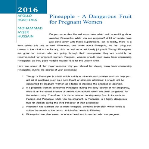 Is pineapple in pregnancy safe? - MSN