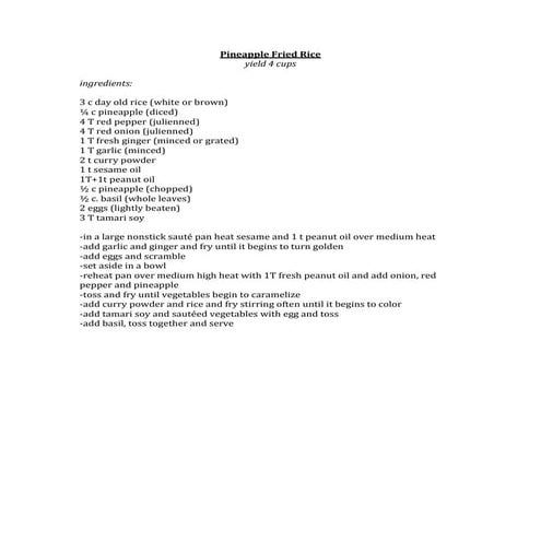 Pineapple fried rice