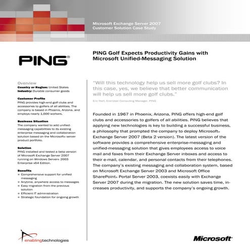 Ping Exchange2007 Final