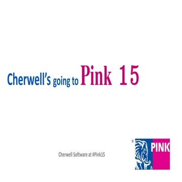 Cherwell's going to Pink15