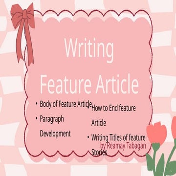 Feature Writing | PPTX