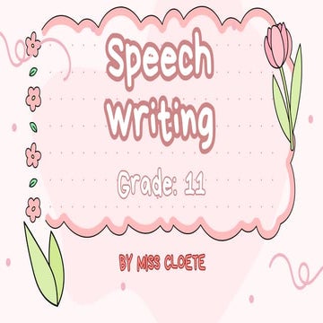 How to write a good speech grade 11 English | PDF