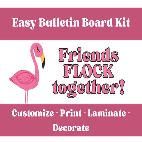 Pink Flamingo Theme Bulletin Board Kit.pdf