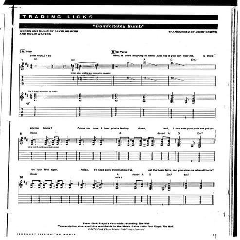 Pink Floyd: Comfortably+Numb