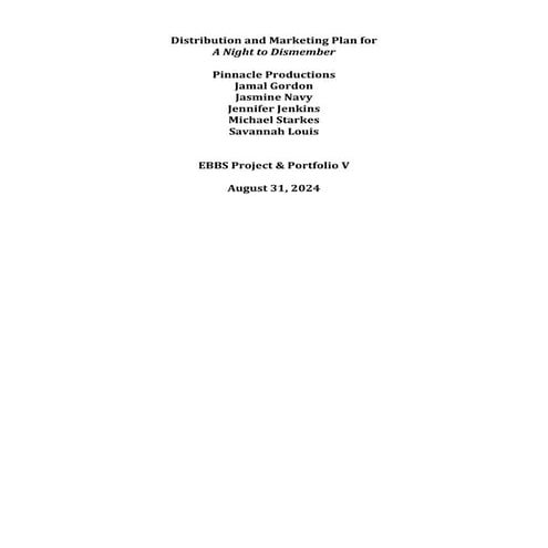 Pinnacle Production - Distribution Plan | PDF