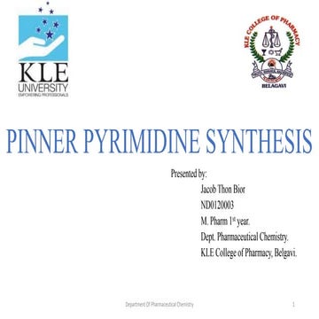 Pinner pyrimidine  synthesis