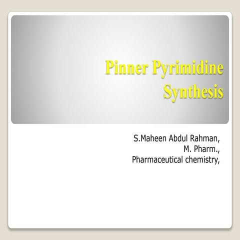 Pinner pyrimidine synthesis 
