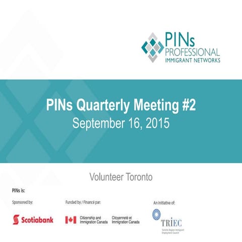 PINs Quarterly Meeting - Sept. 16, 2015