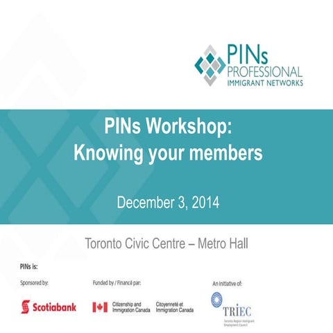 PINs workshop - Knowing Your Members