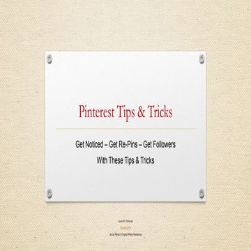 Pinterest tips and tricks . donovan