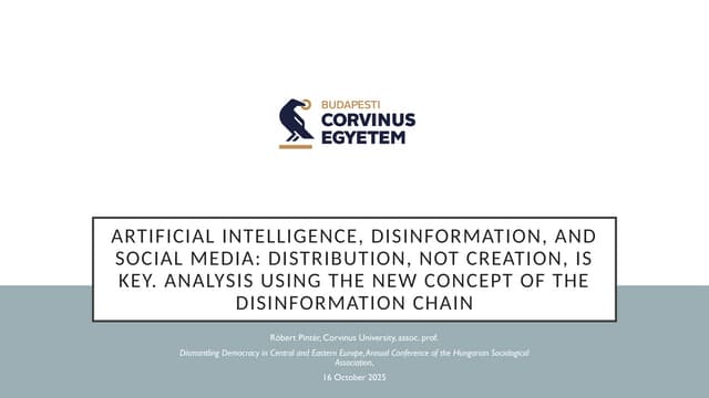 Artificial intelligence, disinformation, and social media: distribution, not creation, is key. Analysis using the new concept of the disinformation chain
