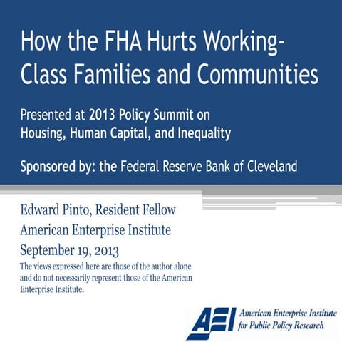 How the FHA Hurts Working-Class Families and Communities