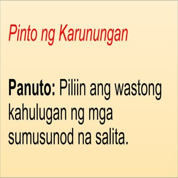 Interactive Filipino Vocabulary Quiz: Understanding Synonyms and ...