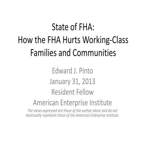 State of the FHA