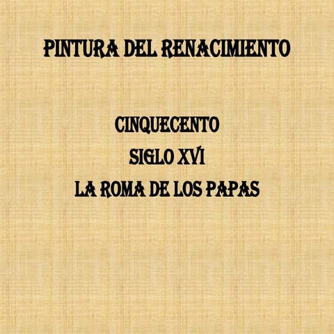 Pintura Del Cinquecento