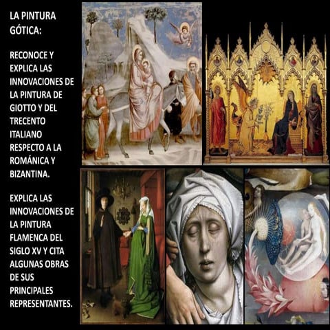La Pintura gótica. Innovaciones de Giotto y Trecento y de la pintura flamenca