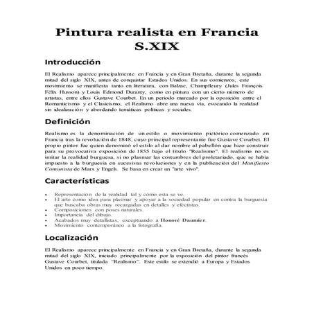 Pintura realista en Francia Documento Word