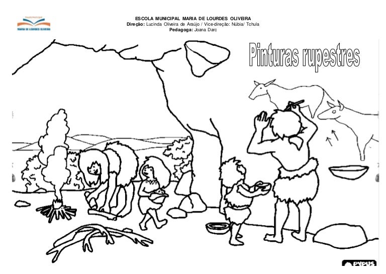 Desenho Pré História Para Colorir Pinturas rupestres para colorir