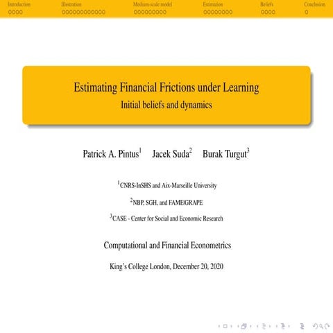 Financial Frictions under Learning | PDF