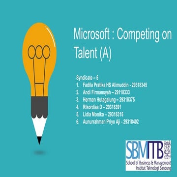 Microsoft : Competing On Talent (A)