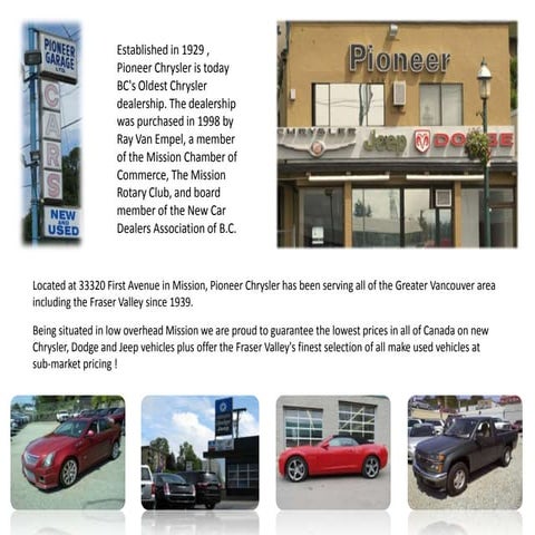 Pioneer brochure page