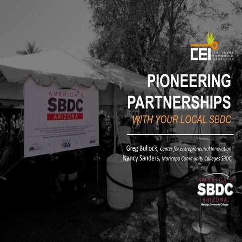Pioneering Partnerships with your Local SBDC