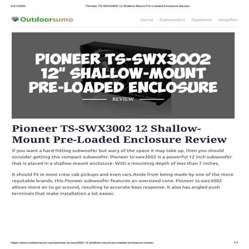 pioneer shallow sub review - pioneer 12 subwoofer review - pioneer ...
