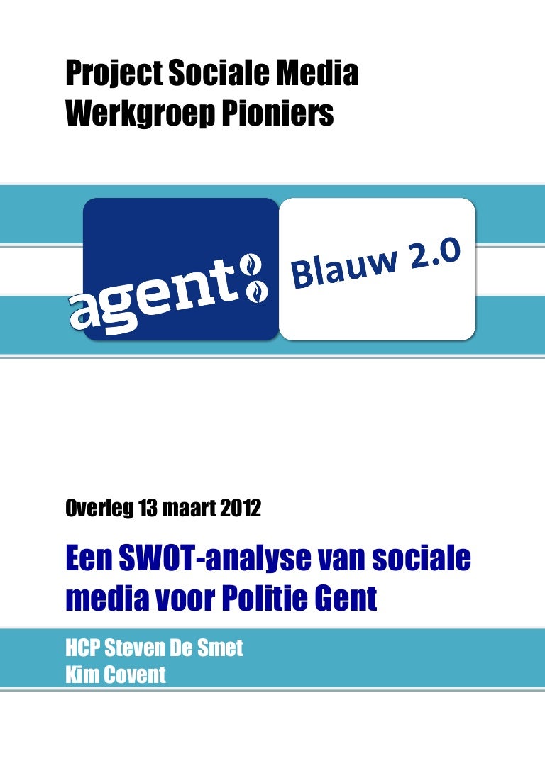 Pioniers Swot Analyse Sociale Media Politie Gent