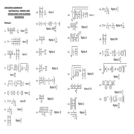 Pi operaciones con fracciones