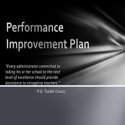 Performance Improvement Plans