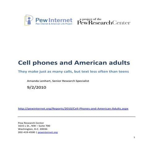 Cell Phones and American Adults