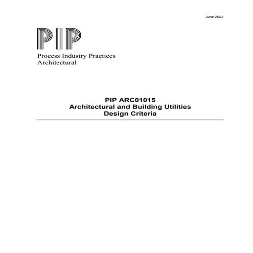 Pip arc01015(architechtural &amp; building utilities design criteria)