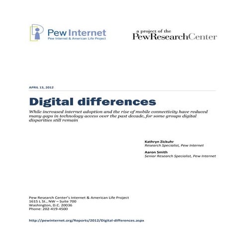 Pew Research Center: Digital Differences