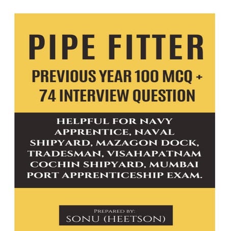 Pipe Fitter Question Paper MCQ for NAVY Apprentice Naval Shipyard