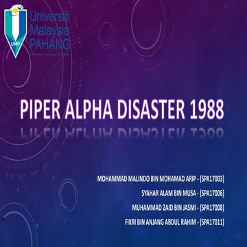 Piper alpha disaster 1988