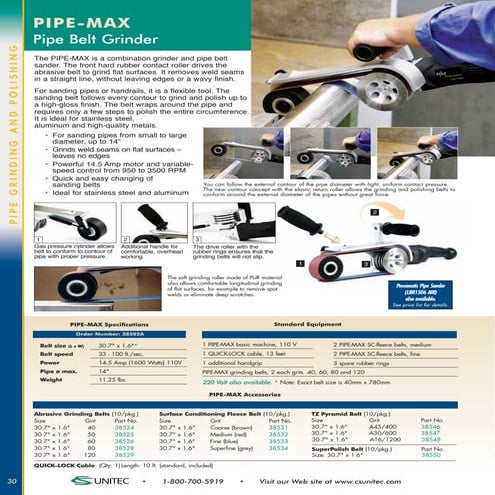 CS Unitec Pipe Sanders: PIPE-MAX