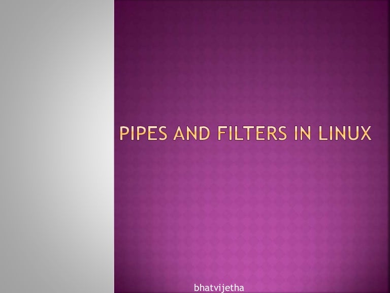 Pipes and filters
