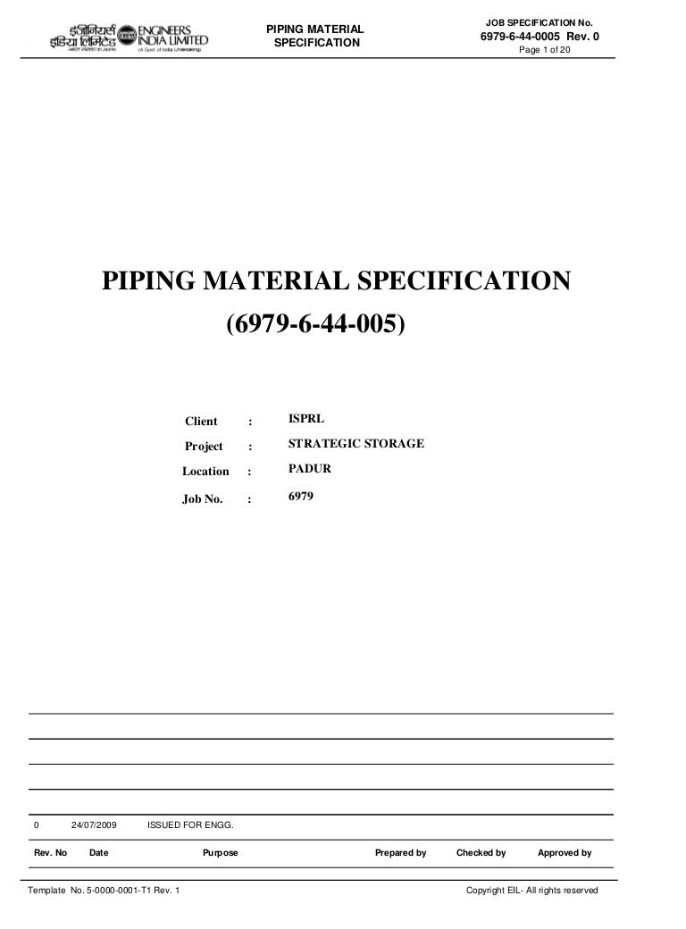 Piping materialspecification