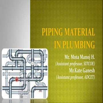 Piping material in plumbing