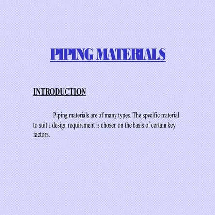 Piping materials lhk